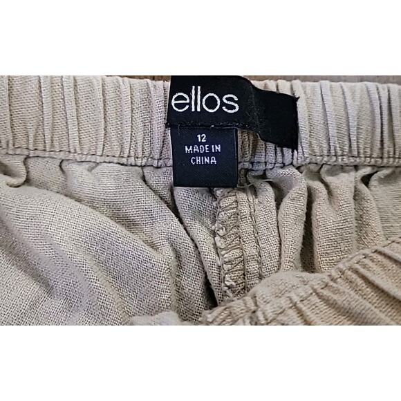 Women’s Boho Beige Linen Cottagecore Capri Pants 12 Minimalist Lagenlook Travel - Picture 4 of 10